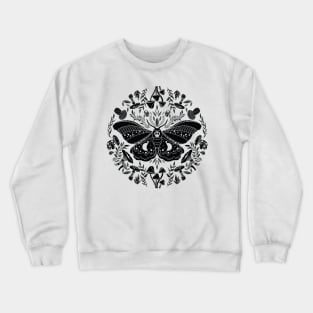 Moth surrounded by mushrooms Crewneck Sweatshirt